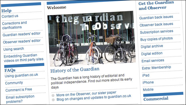 The new Guardian.co.uk info site