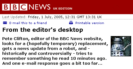 Pete Clifton editor's column in 2005