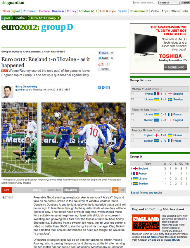 Euro2012 England-Ukraine live blog