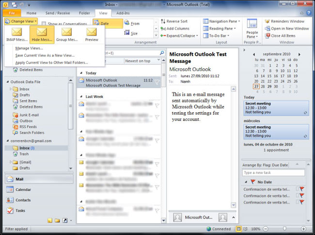 Microsoft Outlook on the desktop