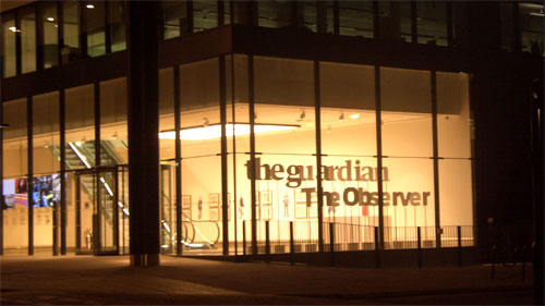 The Guardian's Kings Place office at night