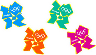Multi-coloured Olympic logo selection